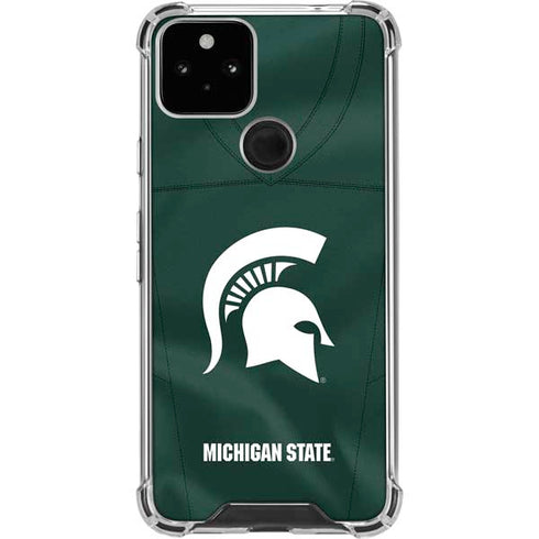 Michigan State University Green Jersey Google Pixel 5 Clear Case